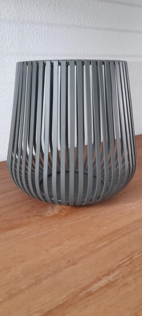 Groen ijzer windlicht 17 x 17, Ophalen, Rond, Zo goed als nieuw, Minder dan 25 cm