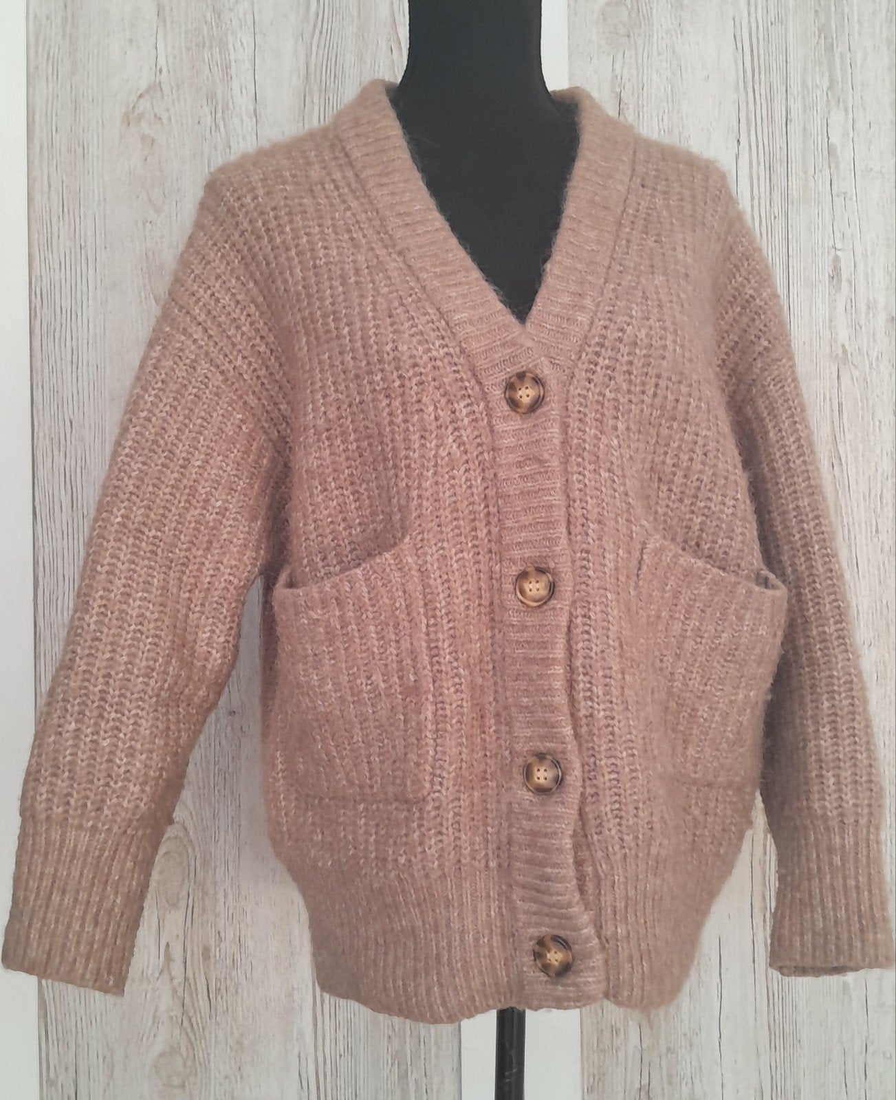 Beige grof gebreid vest van Zara maat S, Maat 38/40 (M), Ophalen of Verzenden, Zo goed als nieuw, Zara