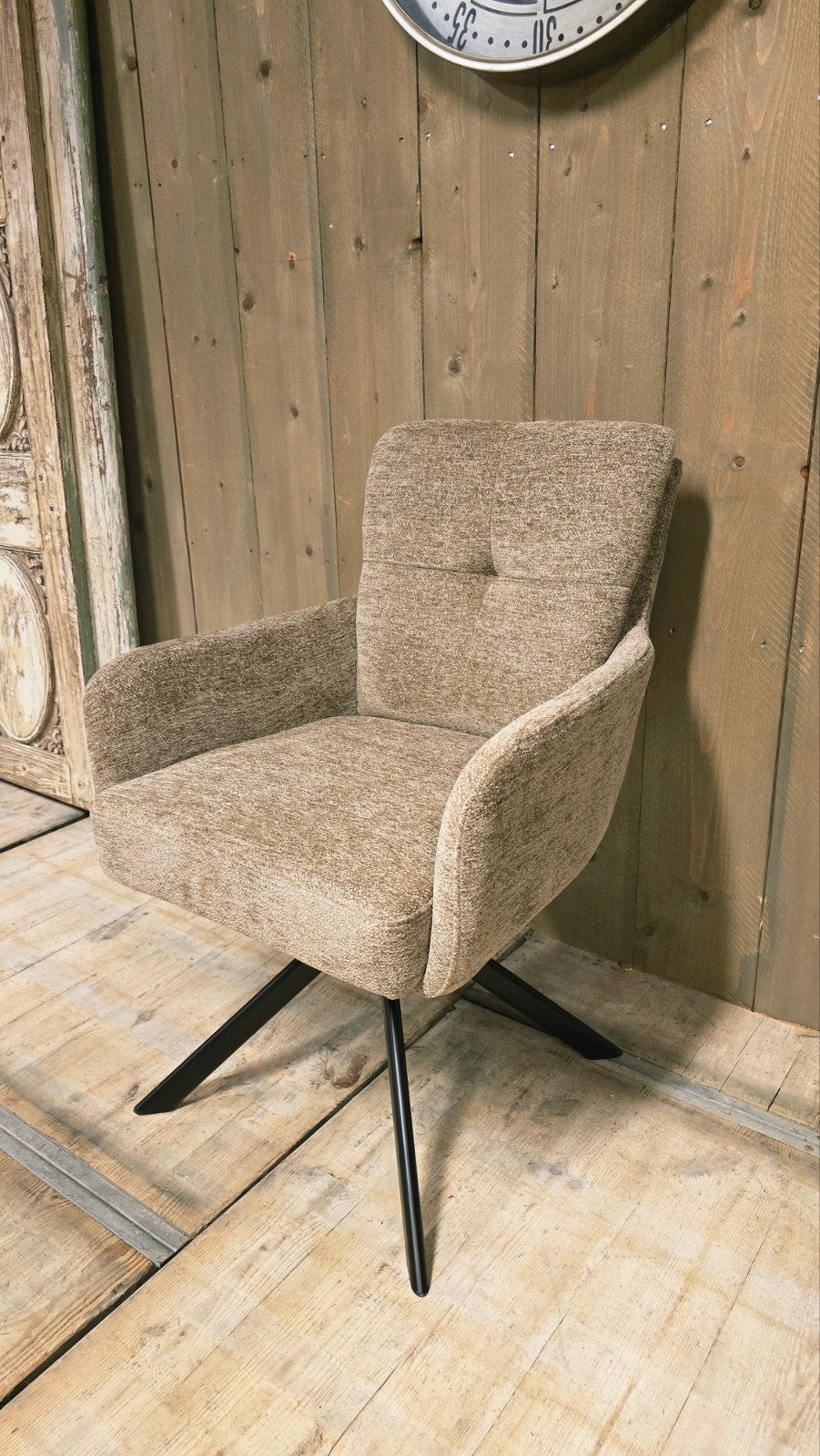 Mooie Eetkamerstoelen Bouclé Licht Bruin Nieuw, Bruin, Hout, Nieuw, Ophalen of Verzenden