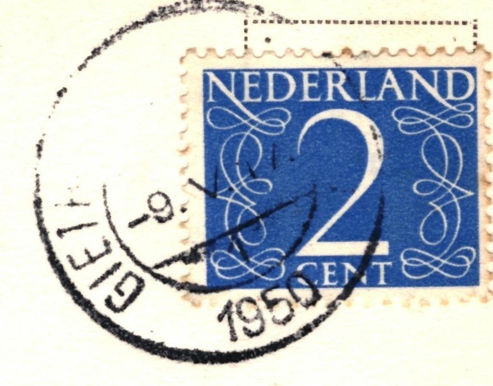 972802	Giethoorn	1950 volle punter	Gelopen met zeg, Ophalen of Verzenden, 1940 tot 1960, Gelopen, Overijssel