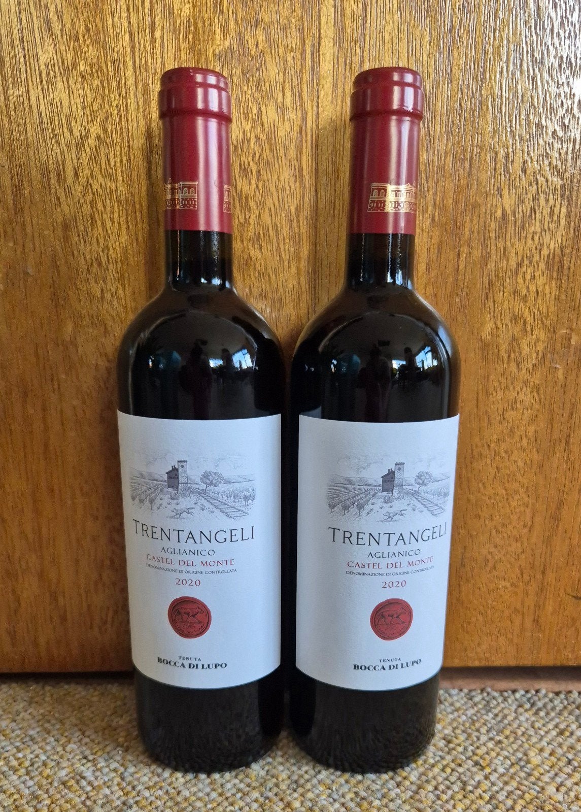 2 flessen Trentangeli Aglianico Castel del Monte 2020, Nieuw, Rode wijn, Italië, Ophalen of Verzenden