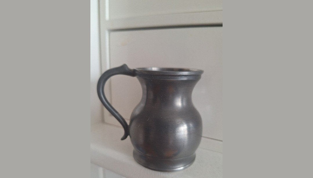 Vintage jaren '60 tinnen kannetje met engeltje, Ophalen of Verzenden