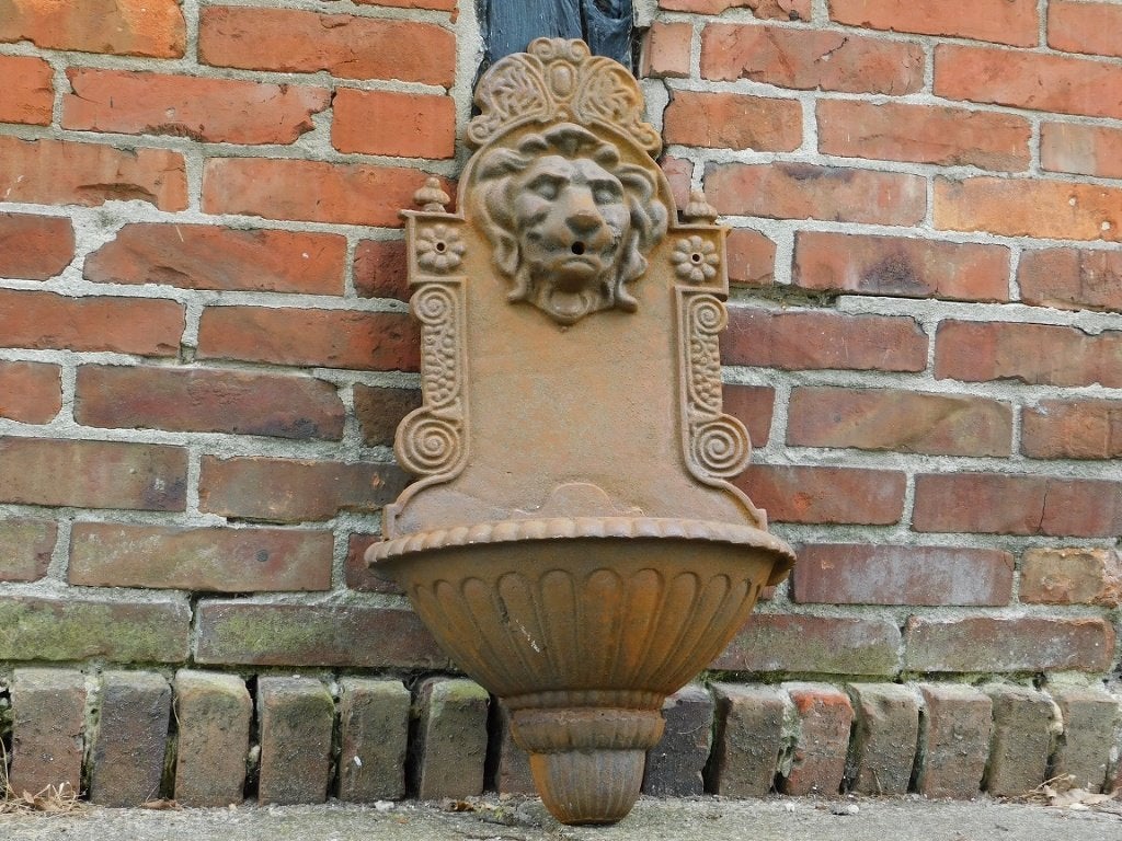 Wandfontein Leeuw - 75 cm - Gietijzer, Fontein, Gietijzer, ., Ophalen of Verzenden