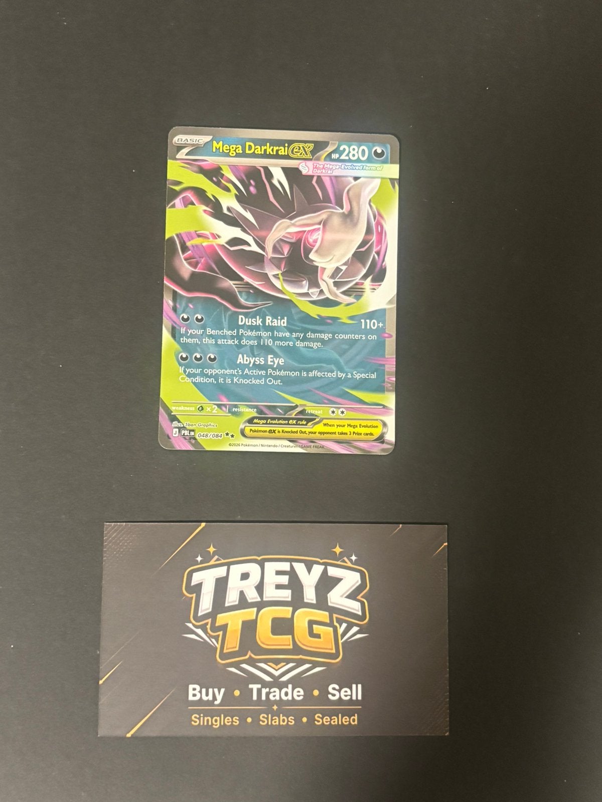 Mega Darkrai ex 048/084 Pokemon Pitch Black Mega Evolution, Verzenden, Nieuw, Losse kaart