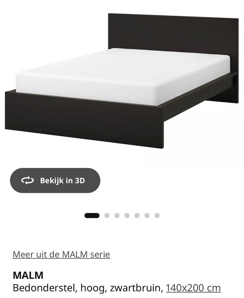 Bed, Huis en Inrichting, Ophalen, Zwart, Tweepersoons, 140 cm