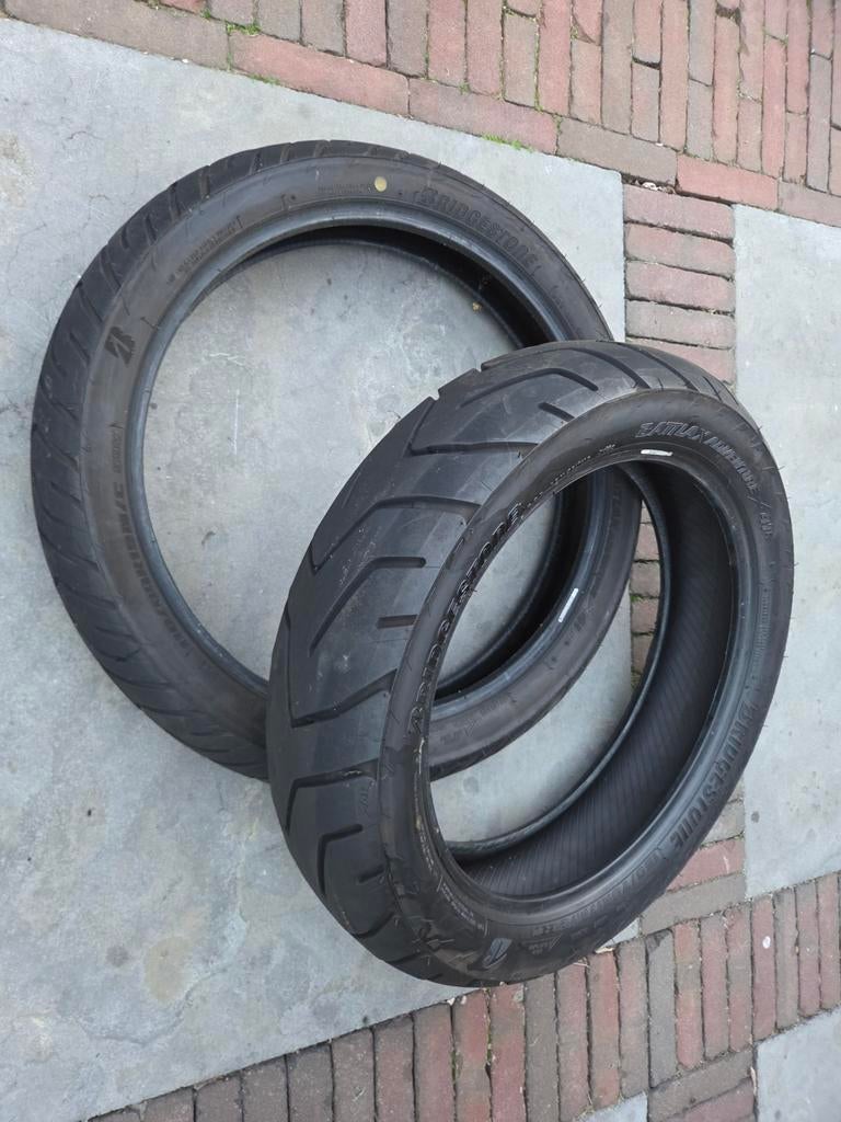 Set Bridgestone Battlax Adventure Motorbanden - zgan, Motoren, Ophalen of Verzenden, Gebruikt