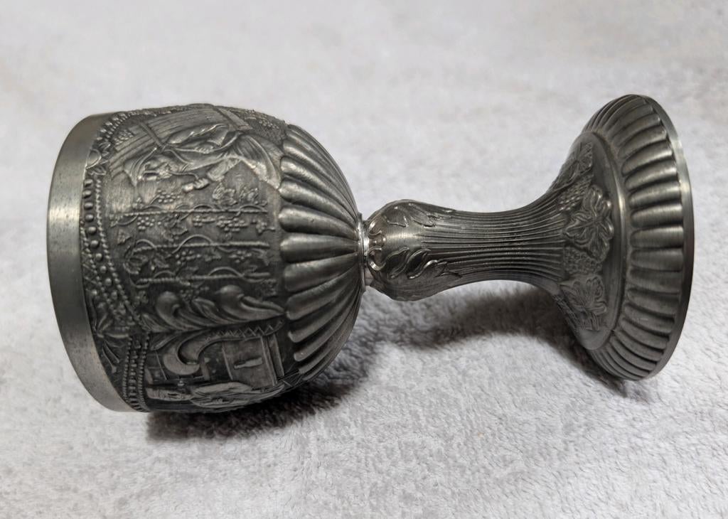 Vintage Tinnen Wijnbeker – OLWE 93% Zinn – W. Germany, Antiek en Kunst, Antiek | Tin, Ophalen of Verzenden