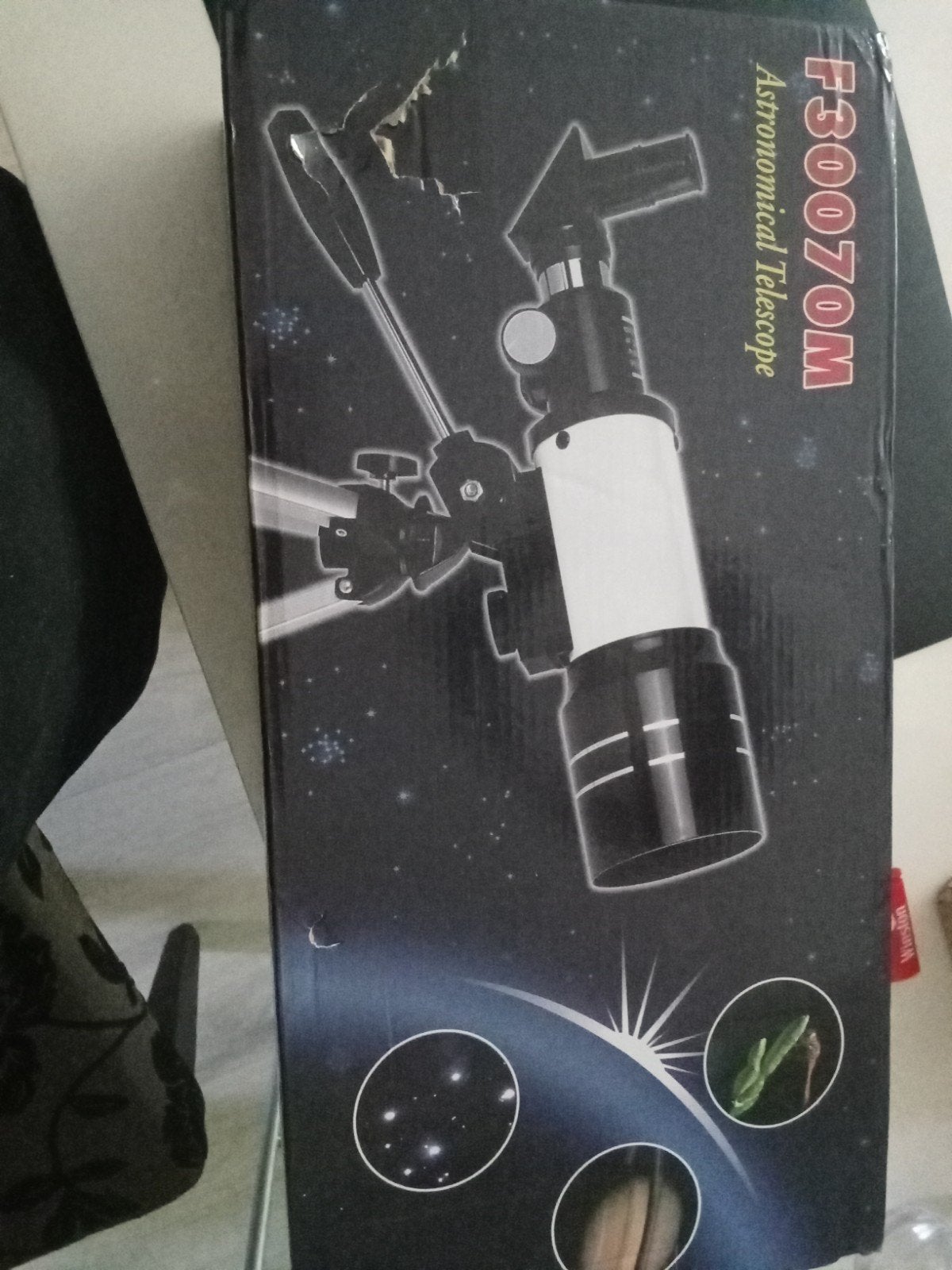 F30070M Astronomische Telescoop met Statief, Ophalen, Lenzentelescoop (refractor), Minder dan 80 mm, Nieuw