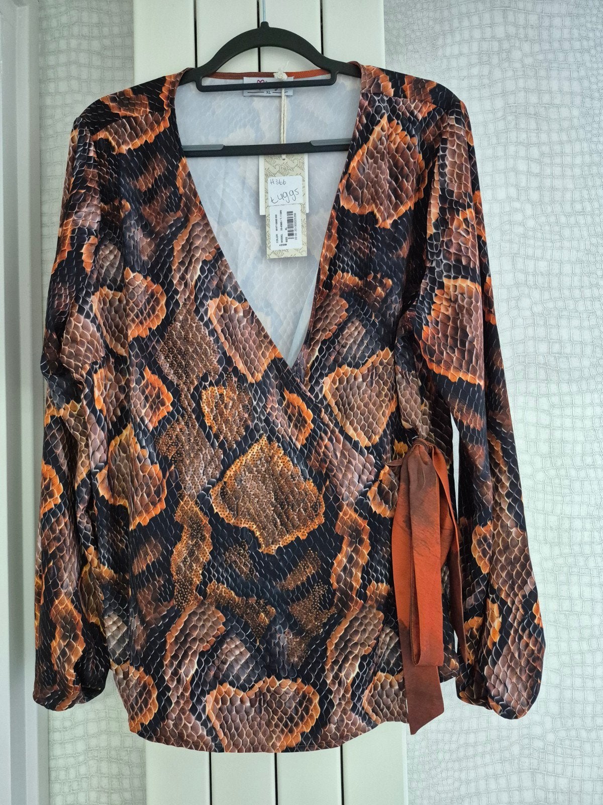 Prachtige nieuwe Missy overslag blouse met slangenprint, Meerkleurig, Maat 46/48 (XL) of groter, Nieuw, Missy