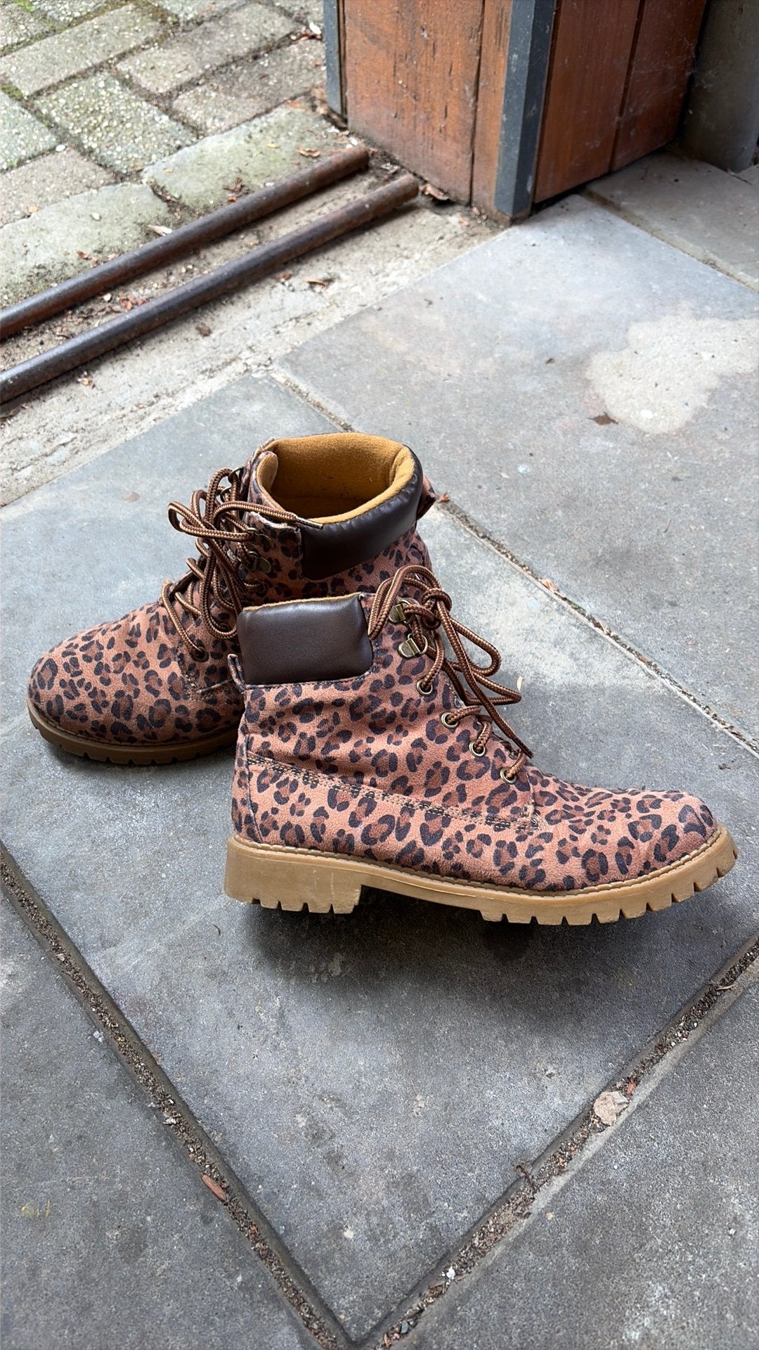 Panter print boots mt 39, Ophalen of Verzenden, Zo goed als nieuw, Bruin