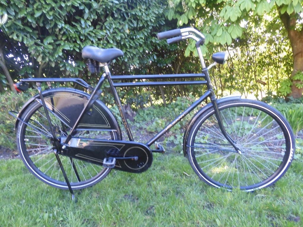 Stevige zwarte Opafiets met framemaat 60 cm, Terugtraprem, Gebruikt, 57 tot 61 cm, Ophalen