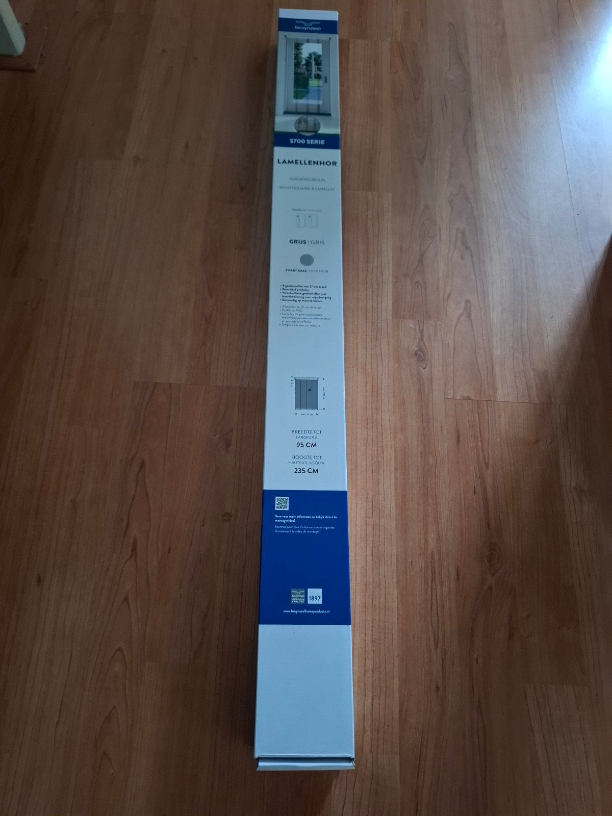 Bruynzeel Lamellenhordeur  S700 Serie Grijs/Zwart Gaas, Doe-het-zelf en Verbouw, Kunststof, 80 tot 100 cm, Overige typen, Nieuw