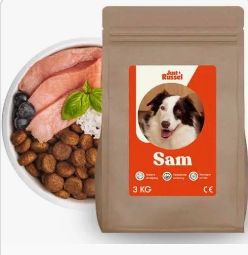 6 kilo brokken Just Russel, 2x himalaya bone en zalmolie, Ophalen, Hond