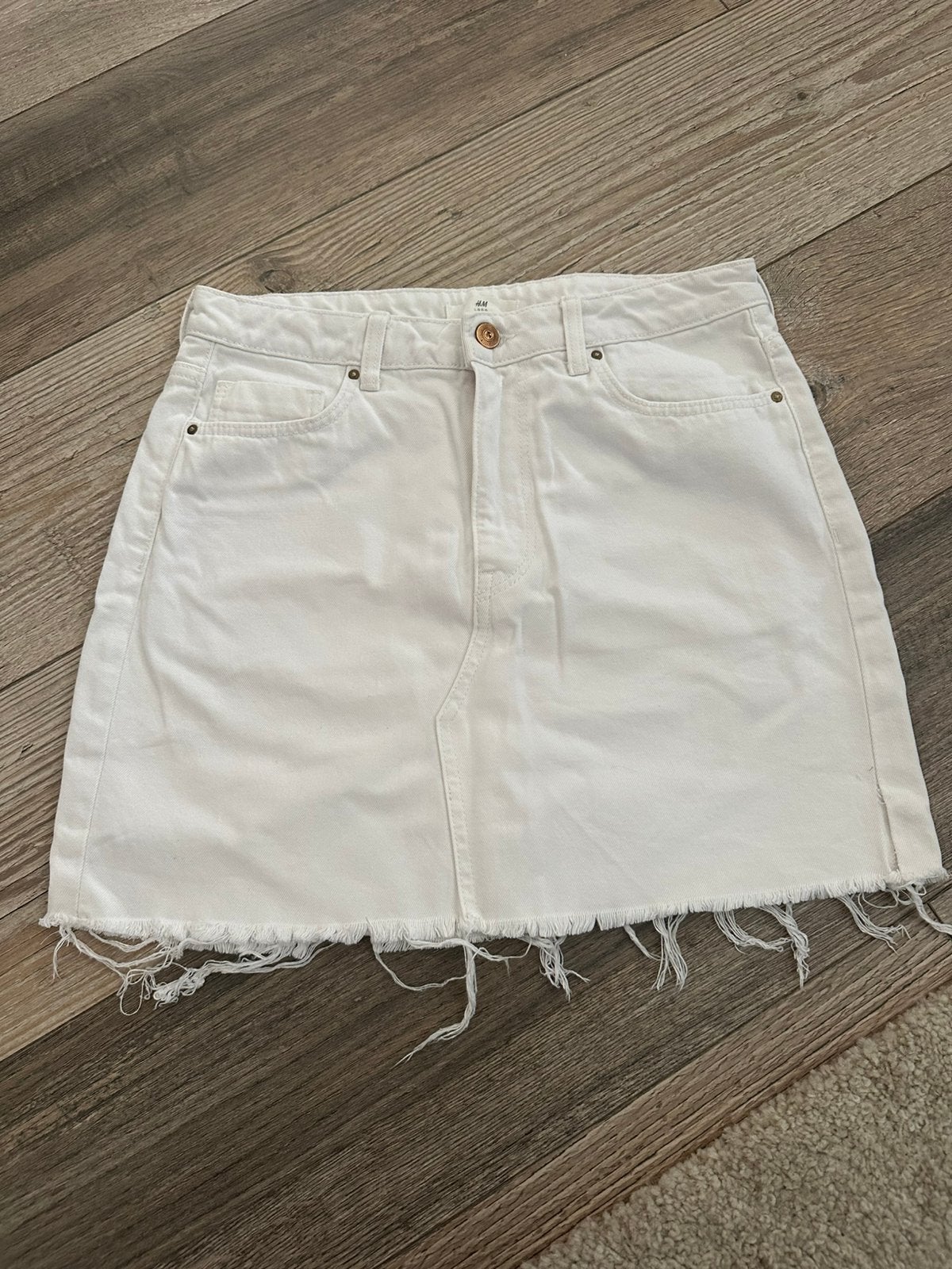 Spijkerrok wit H&M, Maat 38/40 (M), Wit, Ophalen of Verzenden, Zo goed als nieuw