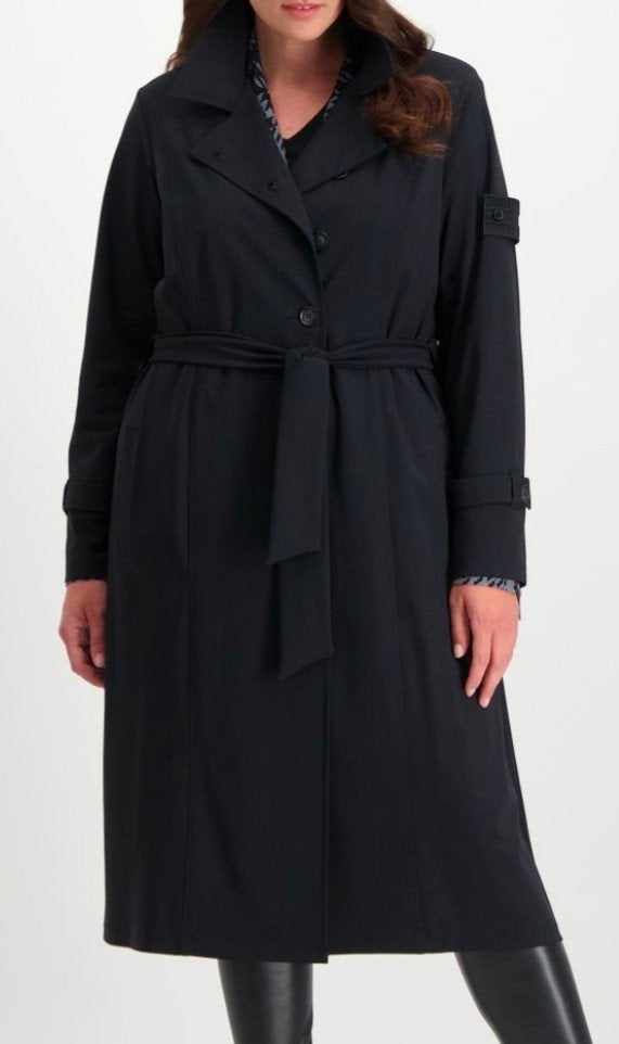 Zwarte trenchcoat van Basics, maat 48, Plus Basics, Zwart, Maat 46/48 (XL) of groter, Ophalen of Verzenden