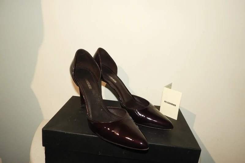 Jil Sander mooie pumps midden stuk open aparte tint 39, Kleding | Dames, Pumps, Bruin, Verzenden, Zo goed als nieuw
