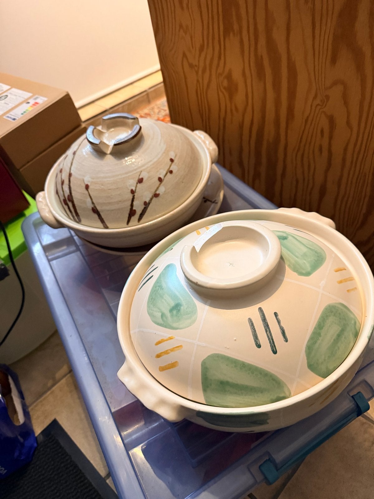 Originele Japanse Vuurvaste Schalen voor Shabu Shabu, Ophalen, Steen/keramiek, Meerkleurig, Overige merken