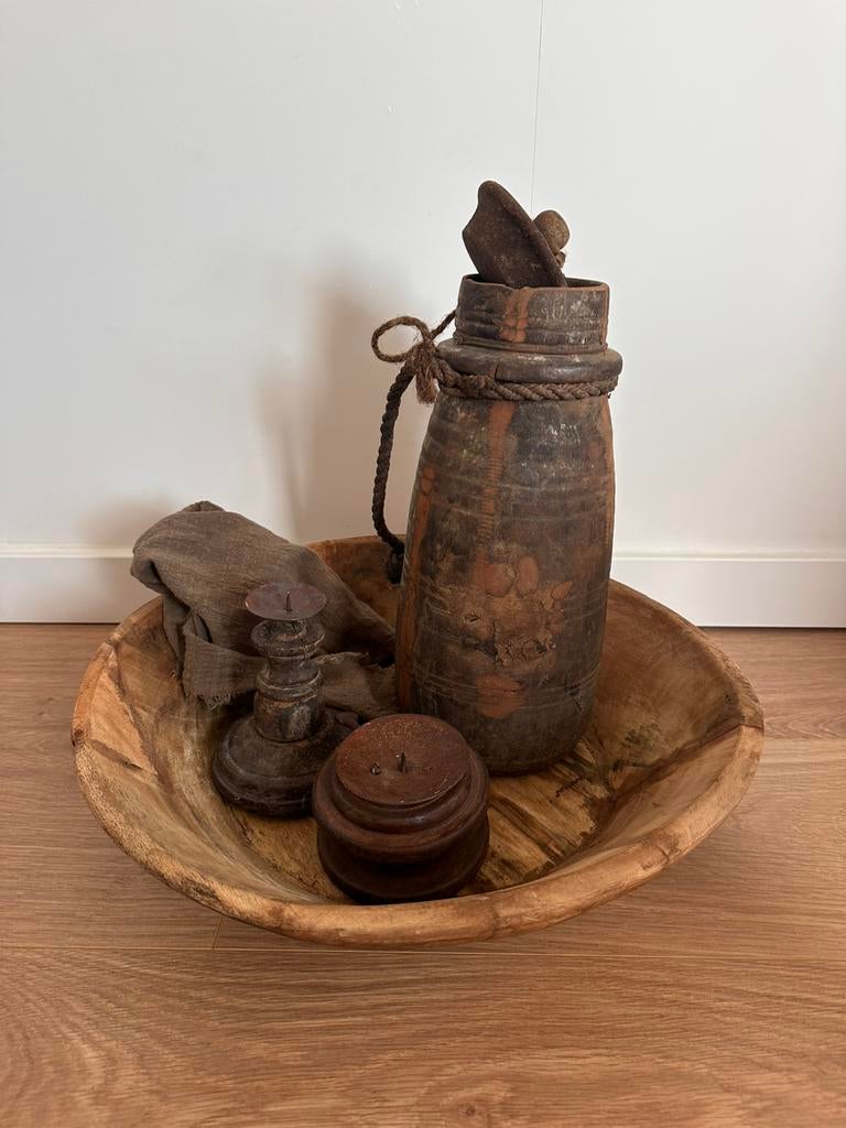 Landendelijke decoratie, Ophalen, Zo goed als nieuw, Rond, Hout