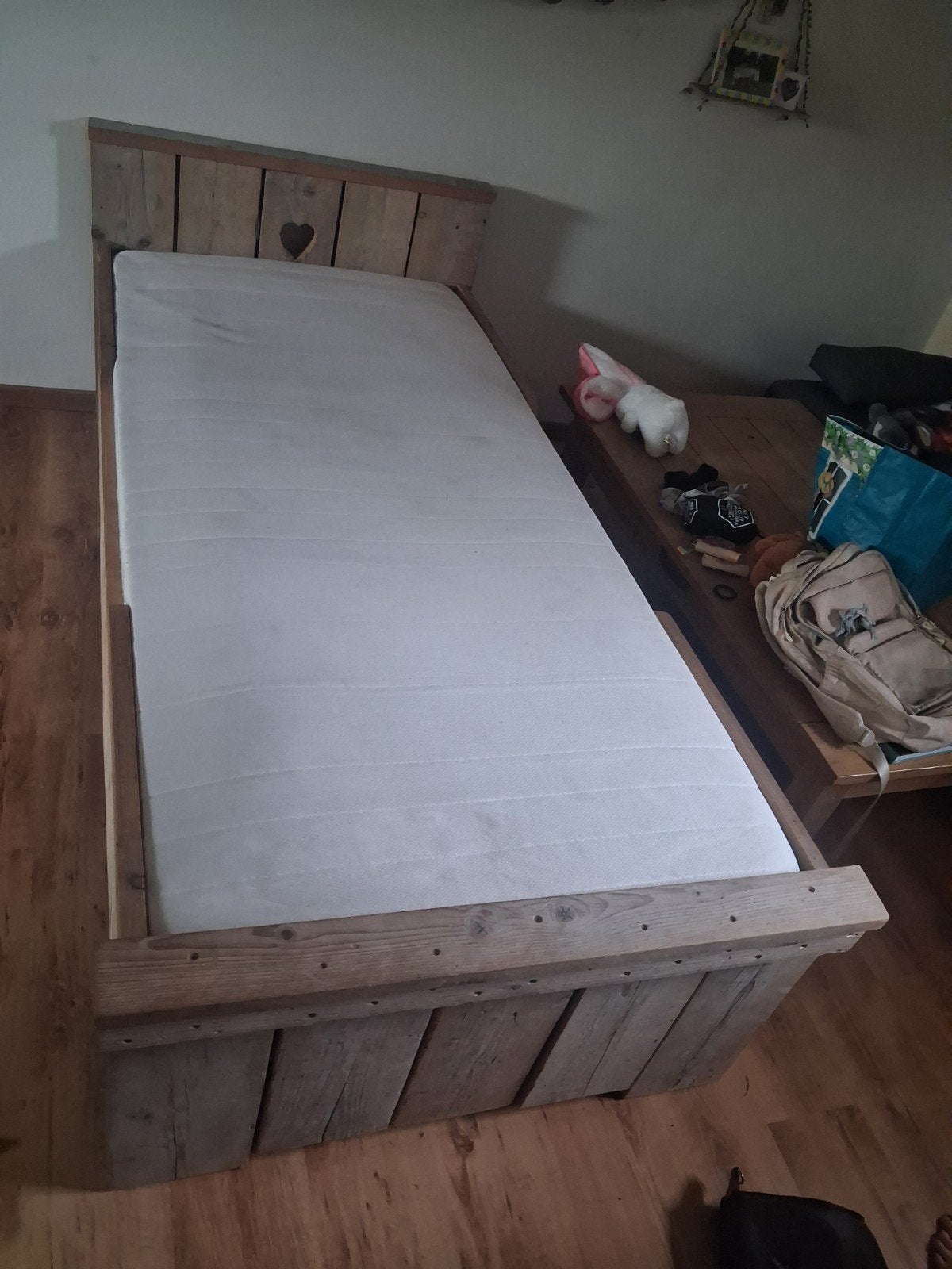 steiger houten bed ombouw matras 200x90, Ophalen, Gebruikt, 90 cm, Eenpersoons