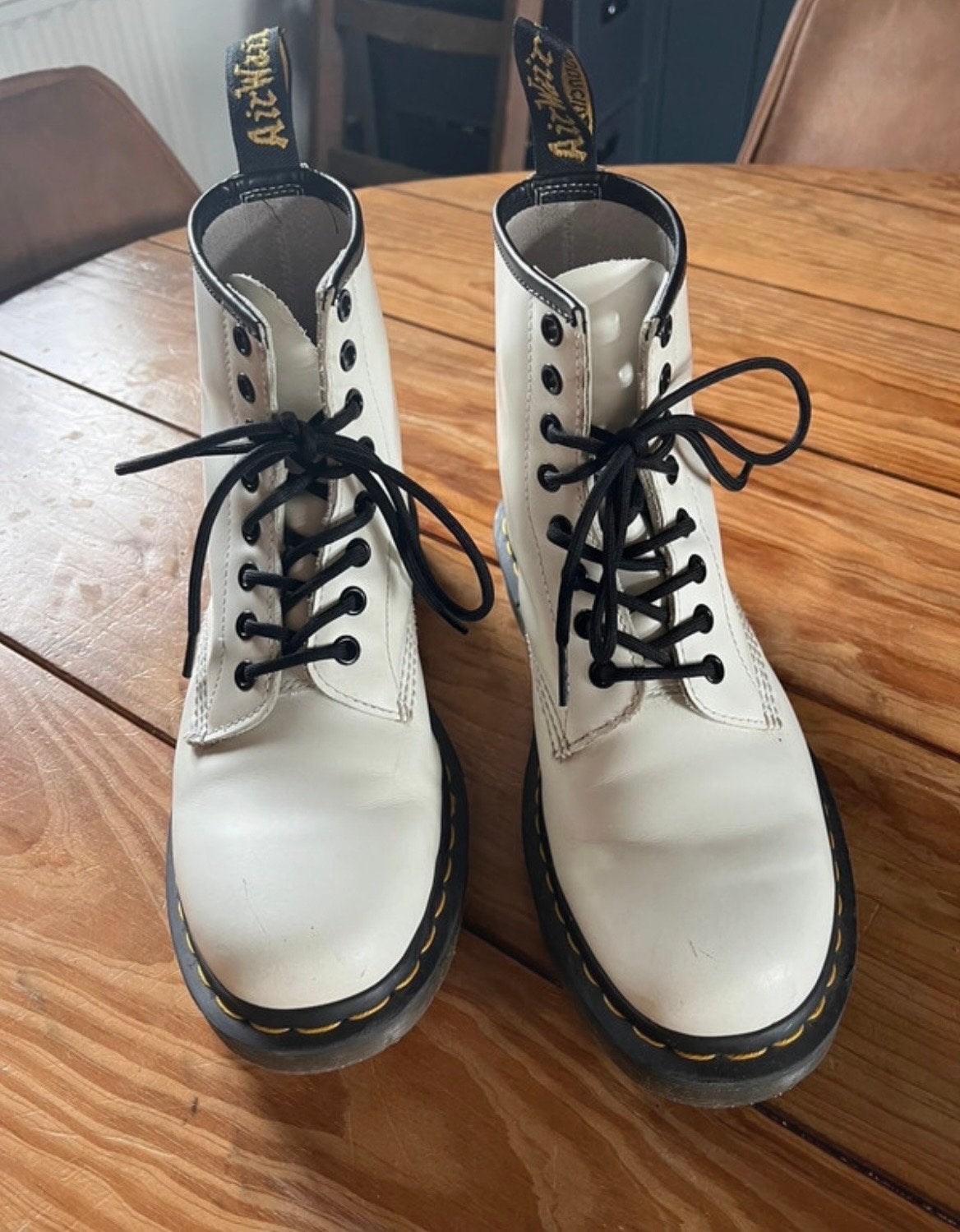 Dr. Martens 1460 Smooth White Laarzen - Maat 39, Kleding | Dames, Ophalen of Verzenden, Gedragen, Wit, Lage of Enkellaarzen