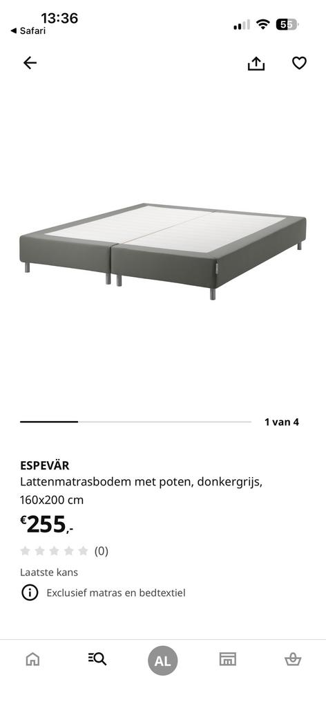 Ikea espevar 160x200 incl matrassen hovag, Ophalen, Wit, Tweepersoons, Zo goed als nieuw