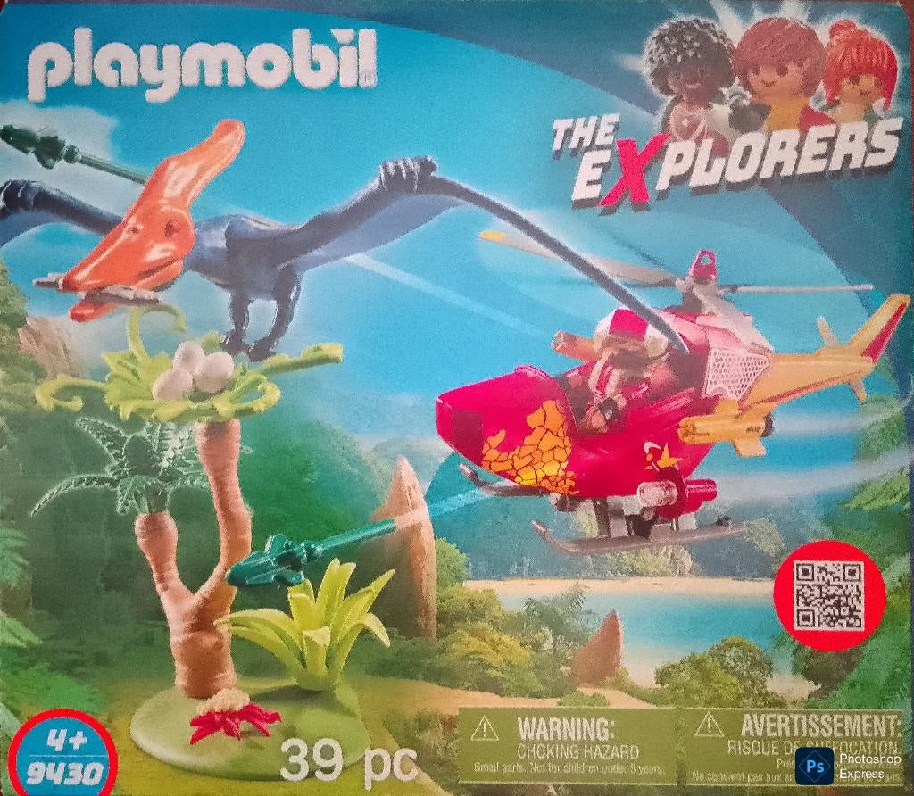 The Explorers Dinos Helikopter Met Pteranodon 9430, Ophalen of Verzenden, Zo goed als nieuw, Complete set