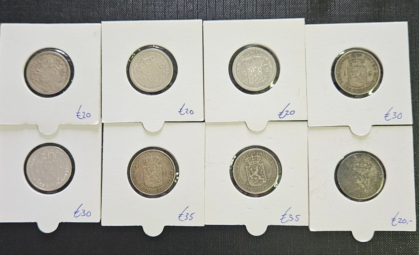 8 oude halve guldens, Ophalen of Verzenden, Koningin Wilhelmina, Overige waardes, Zilver
