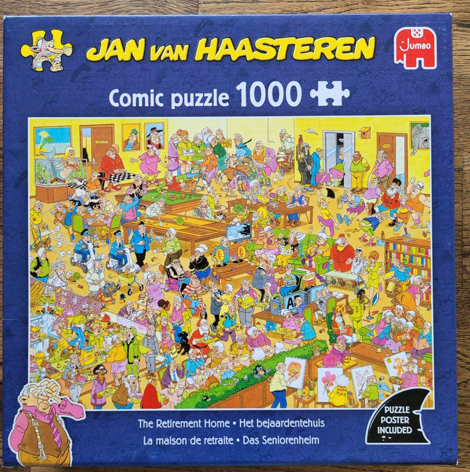Jan van Haasteren puzzel,  Het Bejaardentehuis,  1000 stukje, Ophalen of Verzenden, 500 t/m 1500 stukjes, Zo goed als nieuw