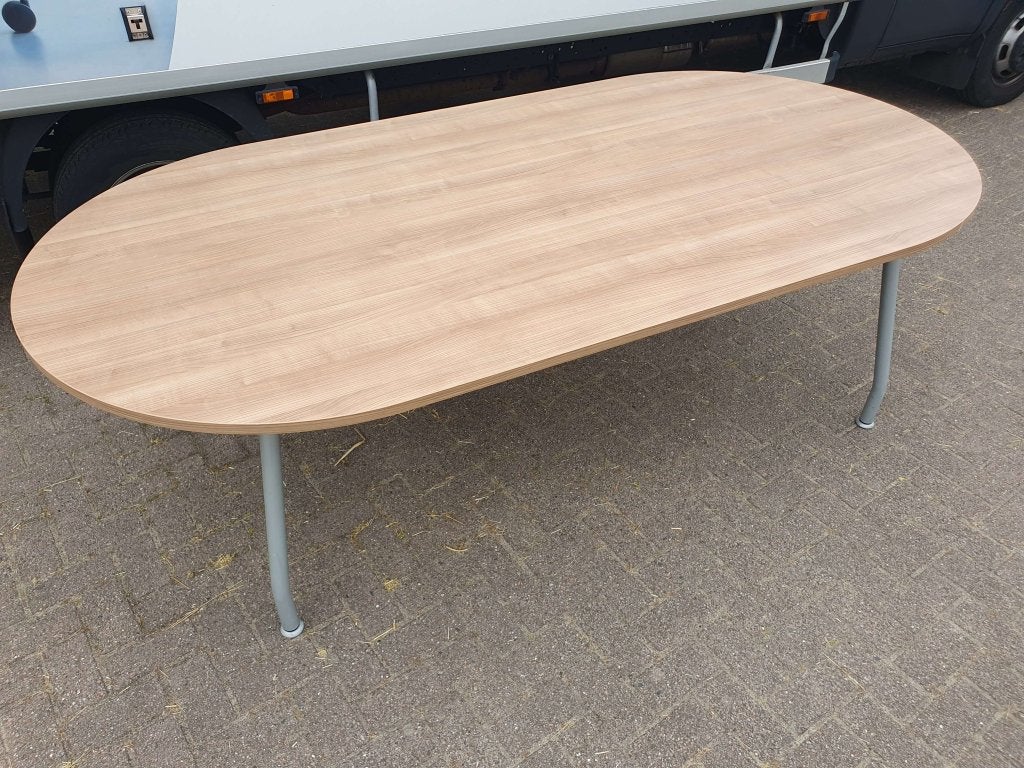 Vergadertafel ovaal met nieuw blad naar keuze 240x120, 120 cm, Zo goed als nieuw, Overige merken, Aspa