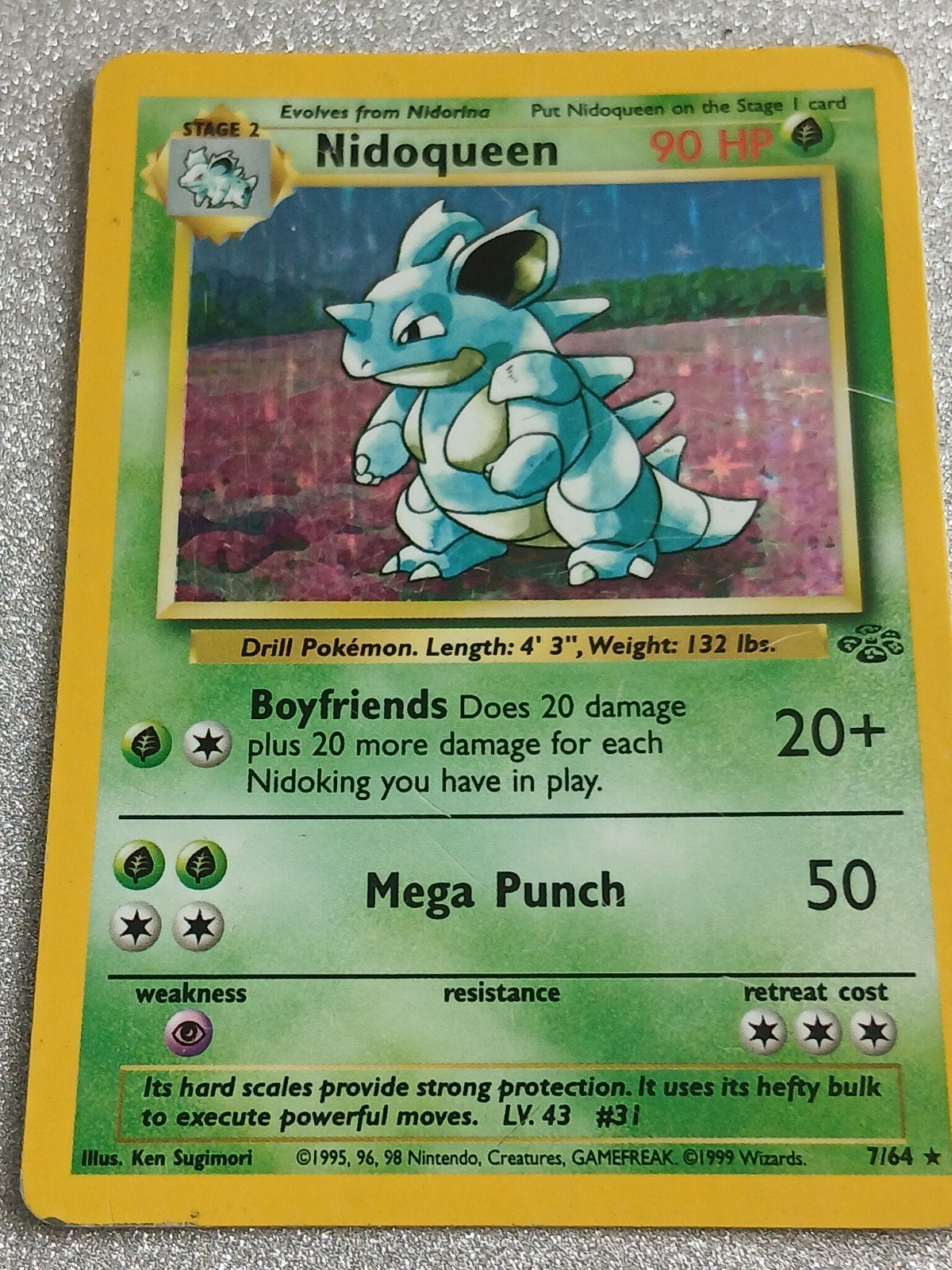 Nidoqueen 90 hp hole, Hobby en Vrije tijd, Verzamelkaartspellen | Pokémon, Ophalen of Verzenden