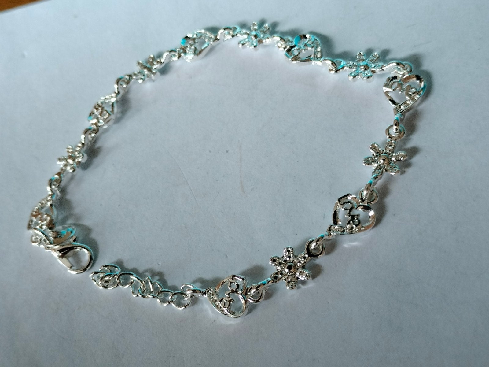 Zilveren armband 23cm, Verzenden, Nieuw, Met bedels of kralen, Zilver
