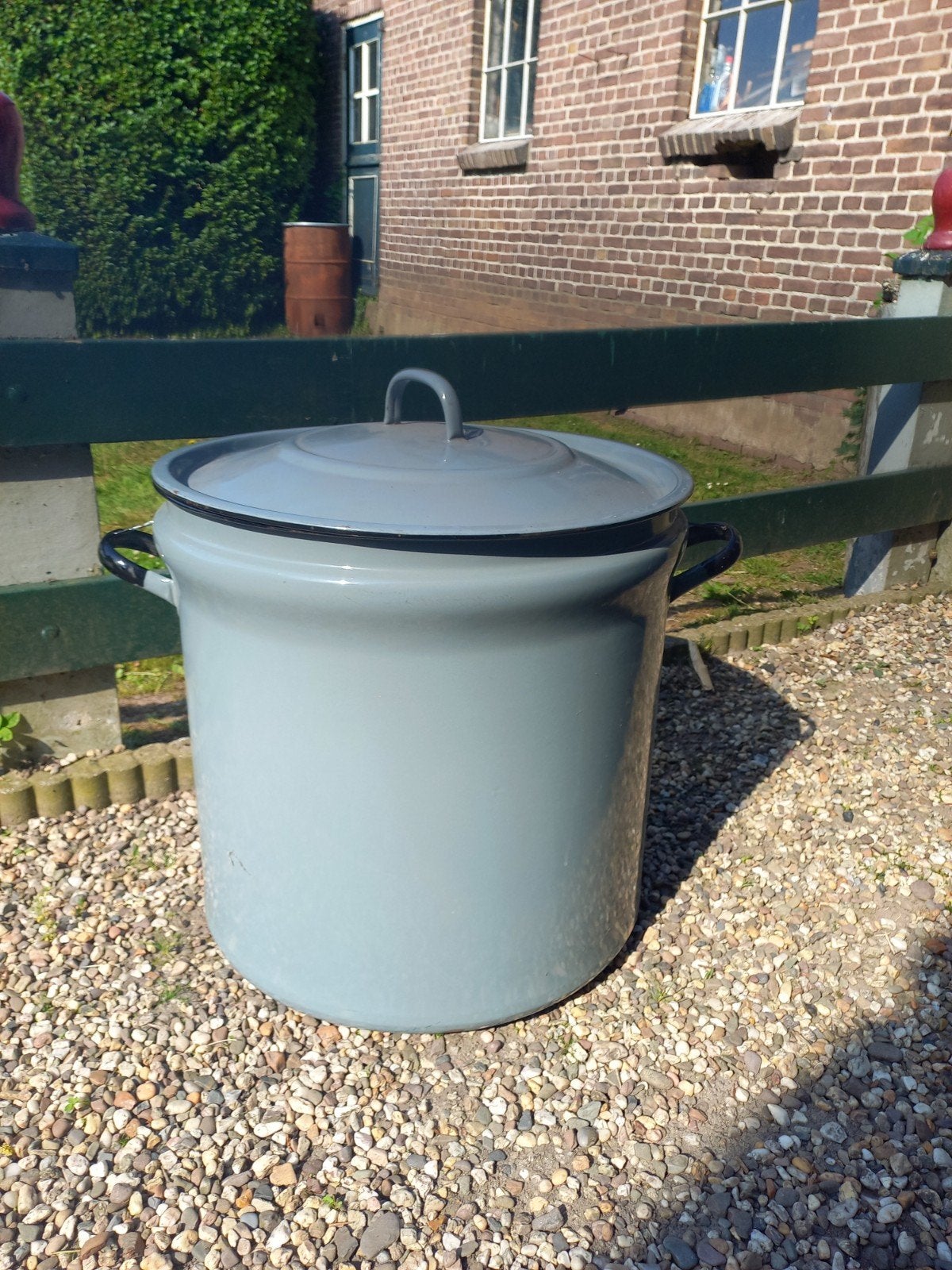 Grote emaille ketel, Ophalen, Zo goed als nieuw, IJzer