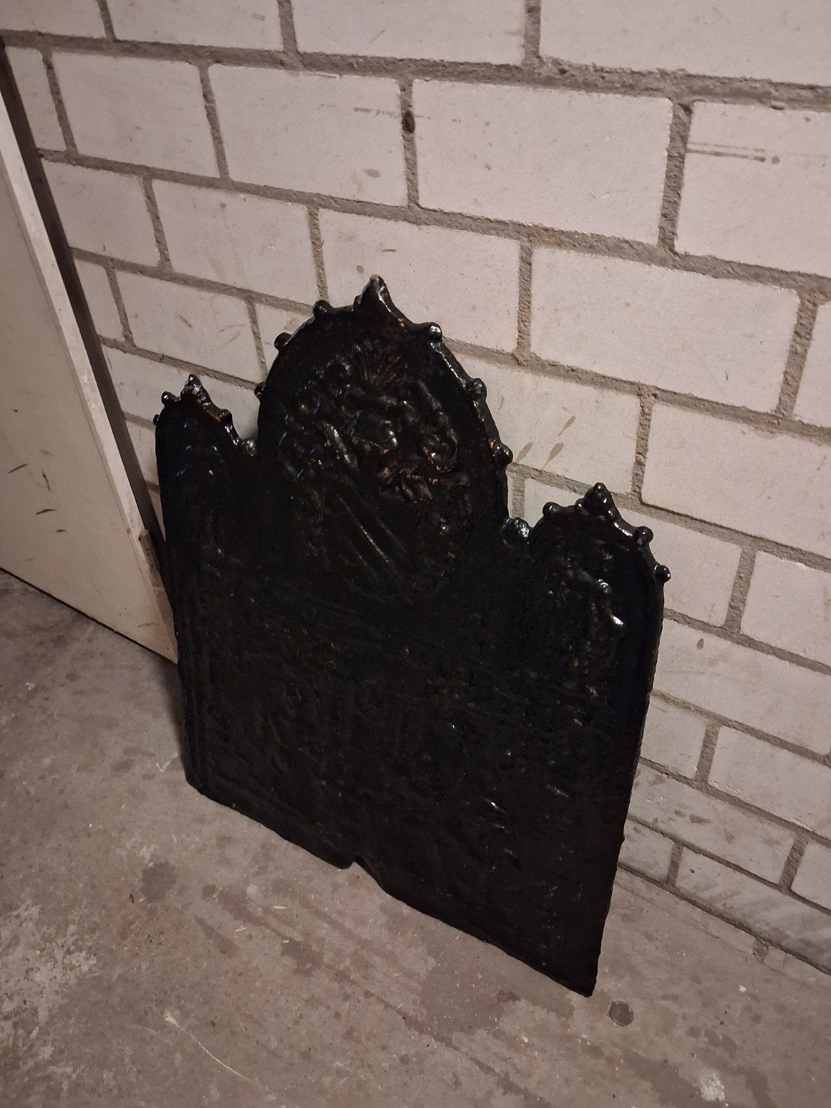 Antiek öphaard scherm gietyzer, Ophalen of Verzenden, Gebruikt, Houthaard
