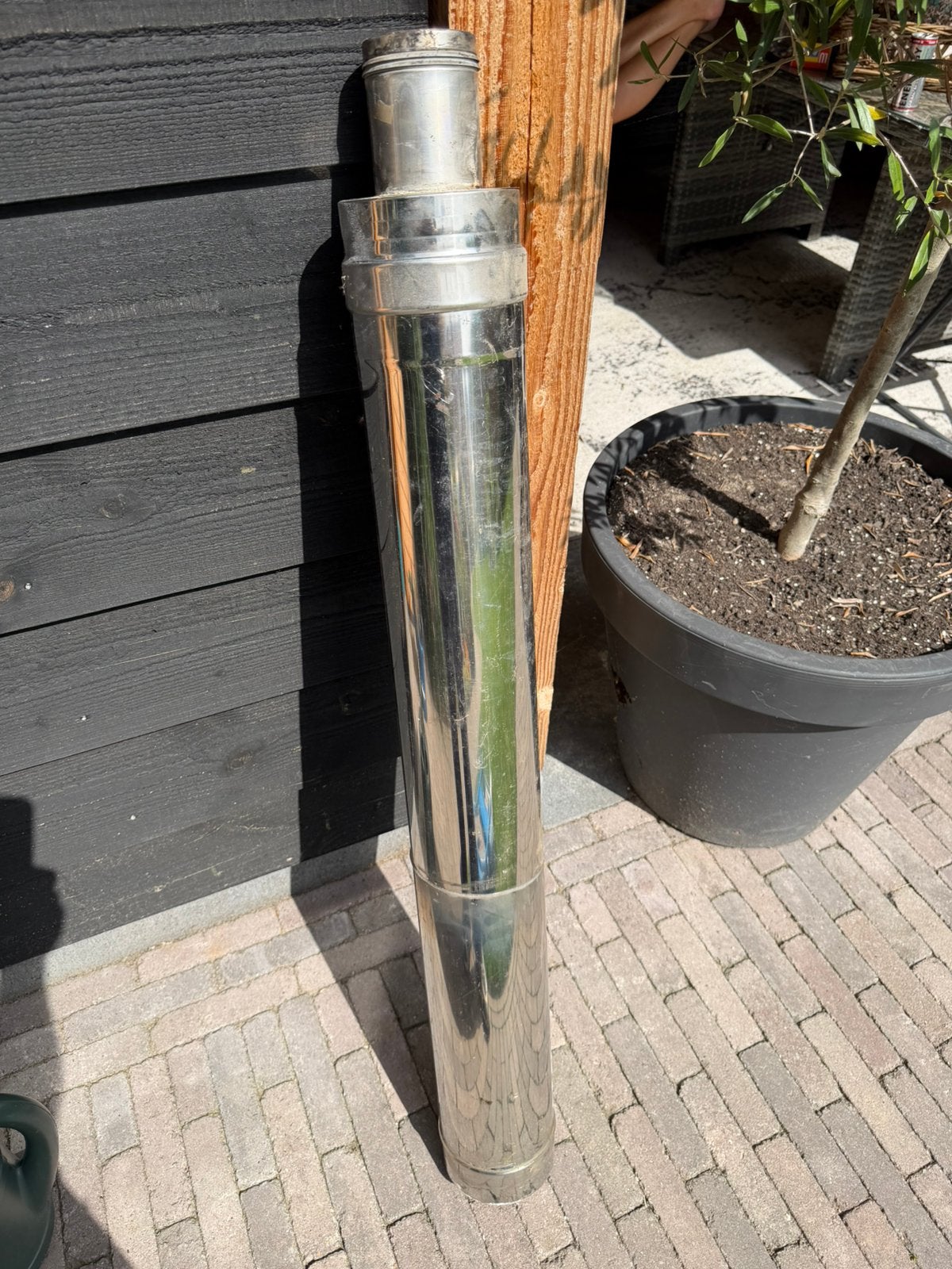 Dubbewandige pelletkachel afvoer 80mm met verloop, Doe-het-zelf en Verbouw, Buizen en Afvoer, Ophalen of Verzenden, Minder dan 2 meter