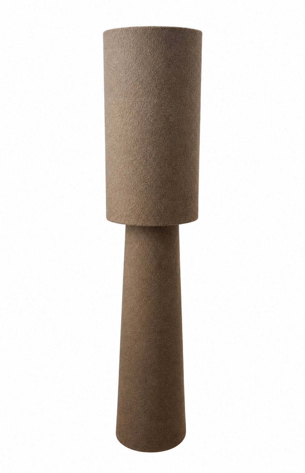 Moderne vloerlamp in bruin vilt - Stijlvol en sfeervol, Textiel, Zo goed als nieuw, 150 tot 200 cm, E27 (groot)