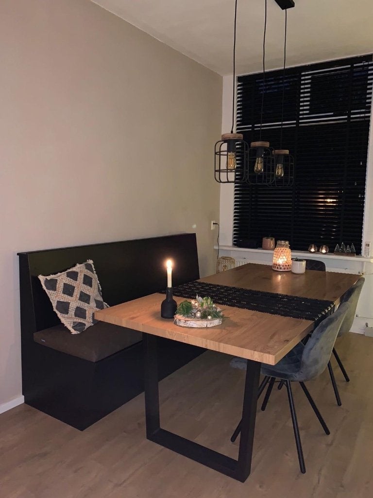 Eettafel met klepbank, Ophalen, Gebruikt, 200 cm of meer, 50 tot 100 cm
