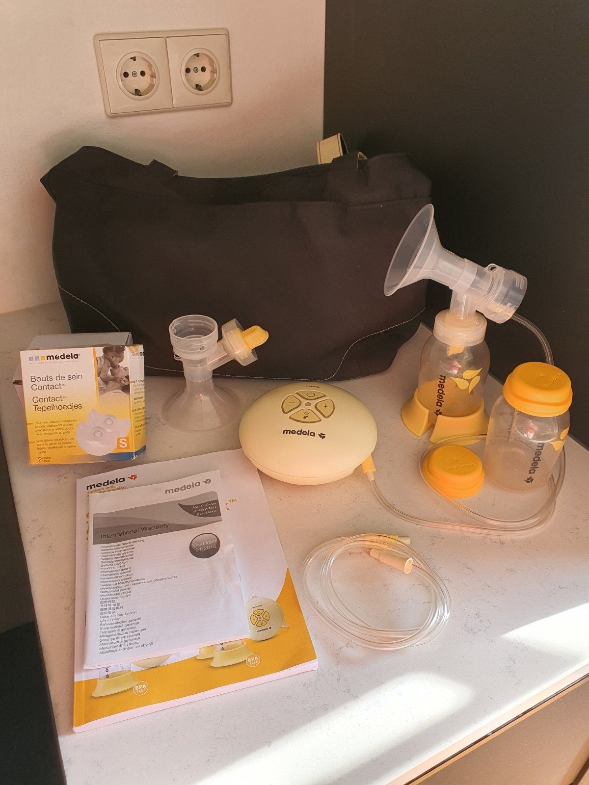 Nette Medela Swing elektrische borstkolf set + luxe tas, Gebruikt, Medela, Borstkolf, Ophalen of Verzenden