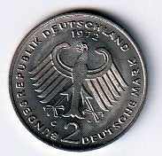 2  mark  1972   G  Duitsland. km. 124, Ophalen of Verzenden, Duitsland, Losse munt