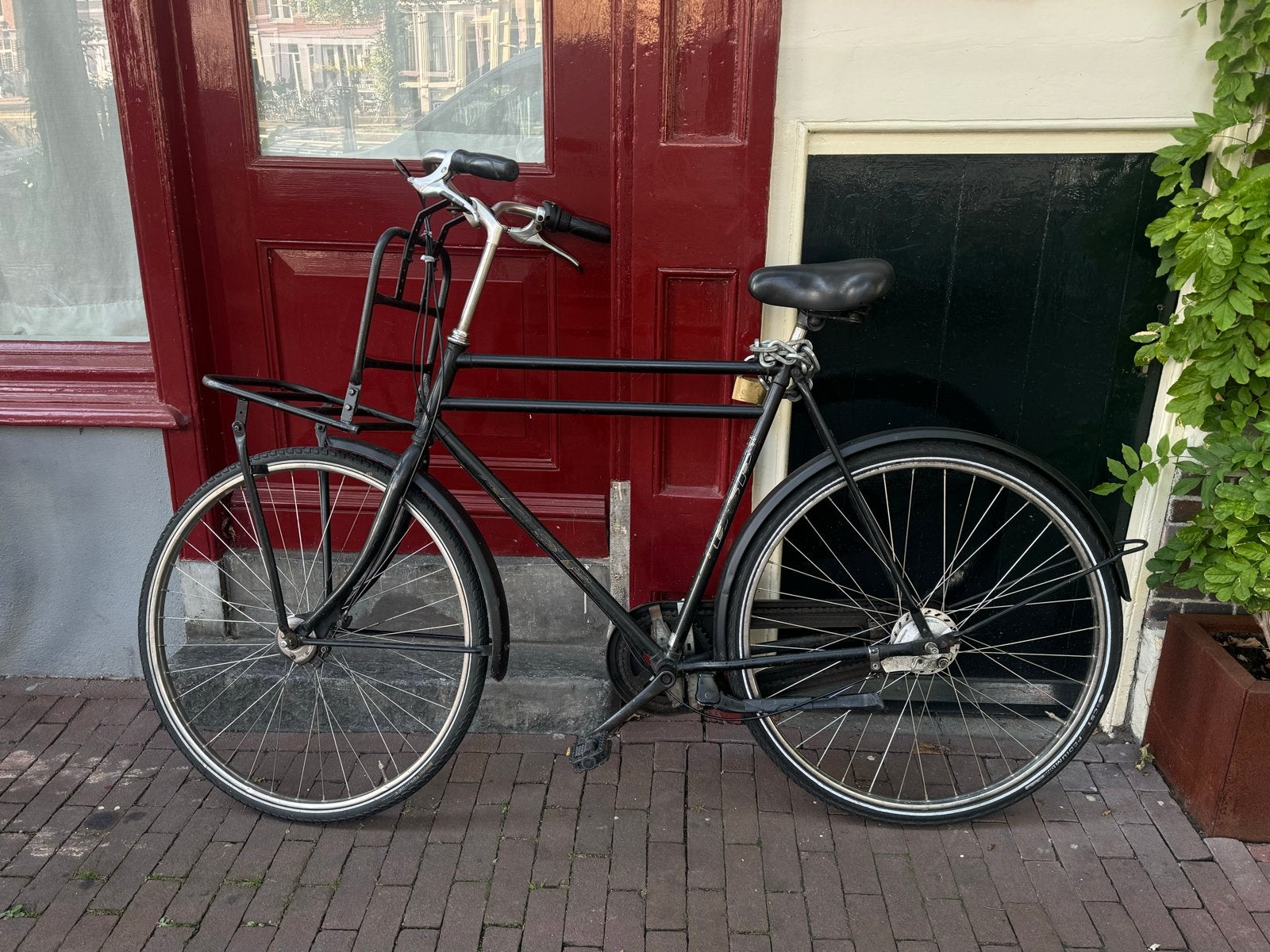 Zwarte BSP Heren Stadsfiets Opafiets met versnellingen, Ophalen, Gebruikt, Overige merken, Versnellingen