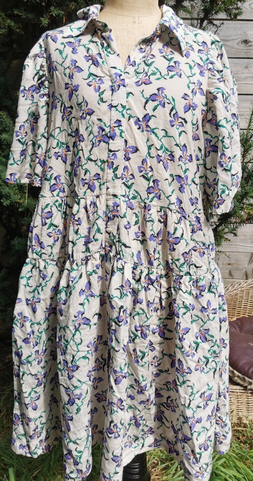 Munthe jurk met bloemenprint - Maat 40, Meerkleurig, Maat 42/44 (L), Ophalen of Verzenden, Zo goed als nieuw