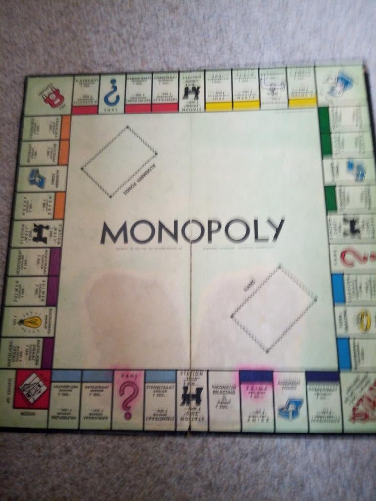 Vintage Monopoly de Luxe Jaren '50 met Guldens, Ophalen of Verzenden, Gebruikt
