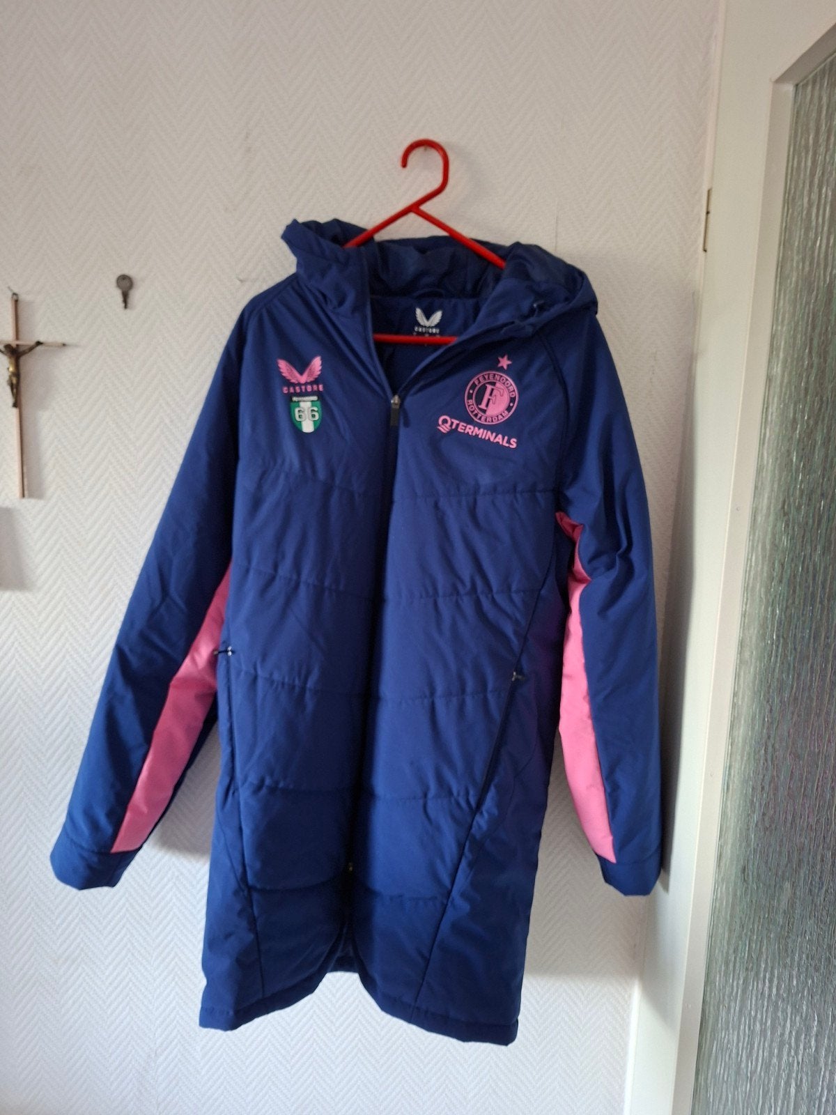 Feyenoord Castore Winterjas Maat 42M), Blauw, Maat 42/44 (L), Ophalen of Verzenden, Zo goed als nieuw