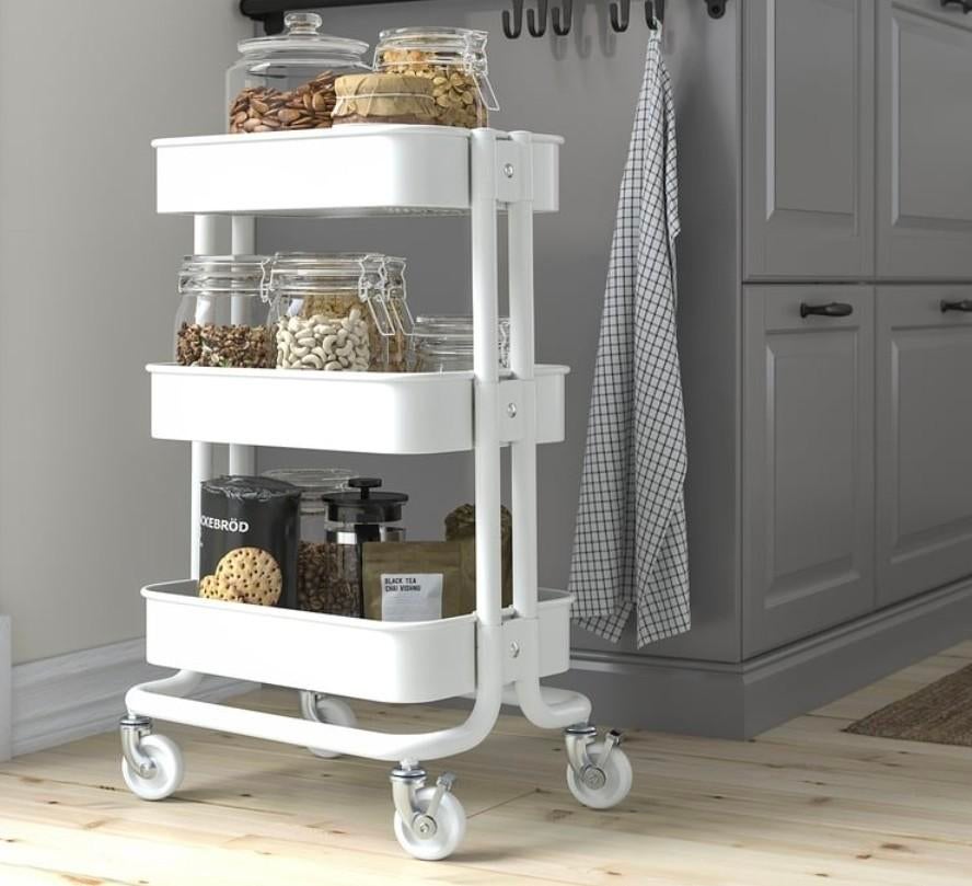 Ikea roltafel trolley opberg kastje, Ophalen, Zo goed als nieuw