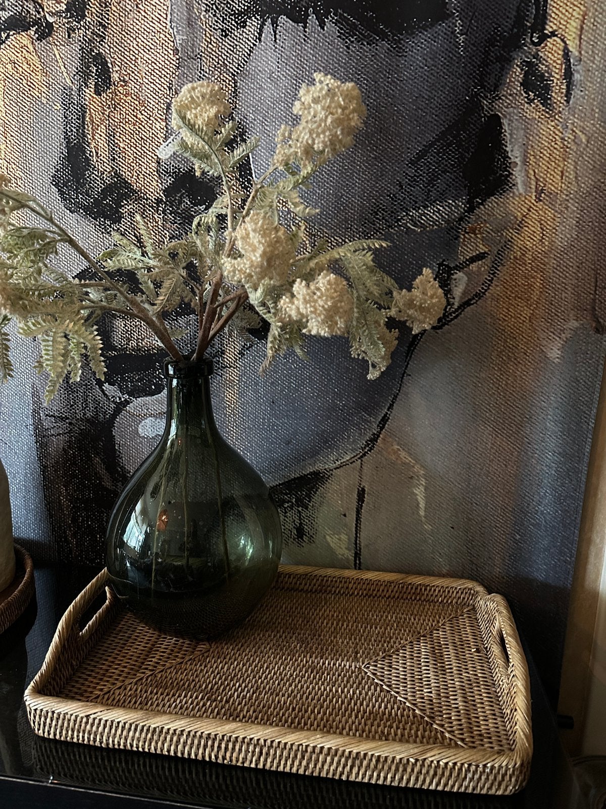 Mooi BIRMA RIET dienblad riet plateau langwerpig, Huis en Inrichting, Woonaccessoires | Dienbladen, Ophalen of Verzenden, Zo goed als nieuw