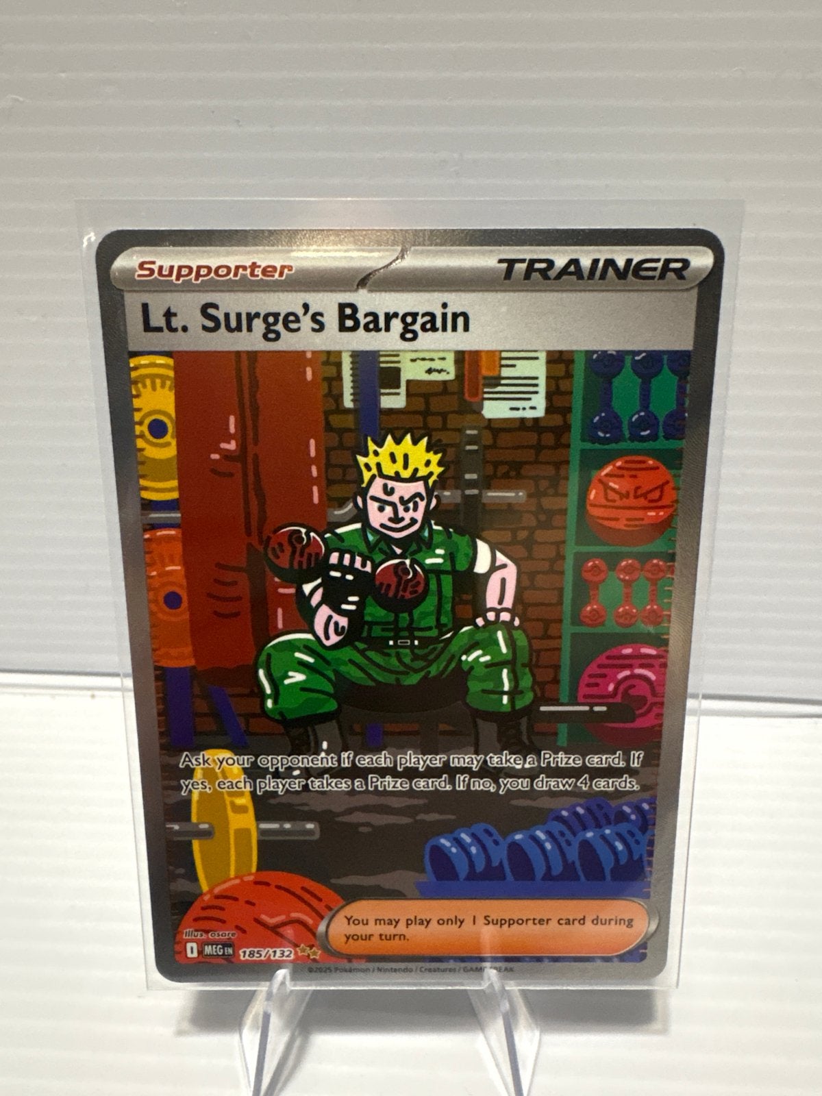 Lt. Surge's Bargain 185/132 Mega Evolution NM Pokémon Kaart, Ophalen of Verzenden, Zo goed als nieuw, Losse kaart