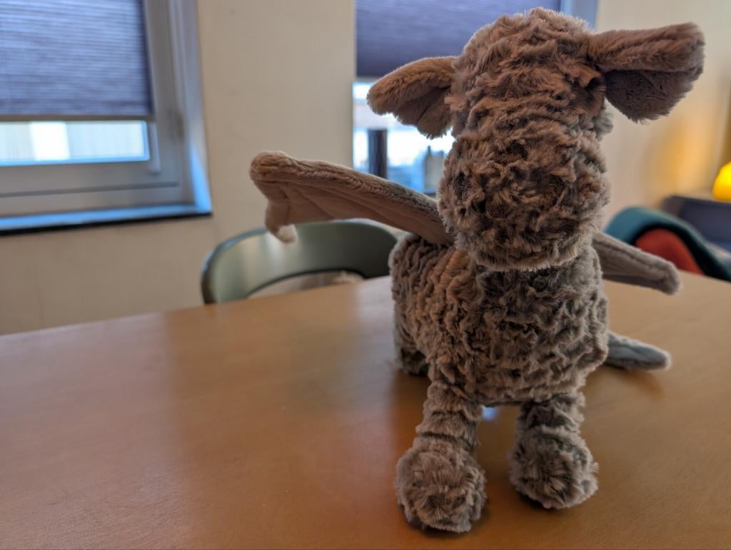 Grote Jellycat Drake Draak Knuffel - Zacht en Groen jade, Overige karakters, Overige typen, Ophalen of Verzenden, Zo goed als nieuw