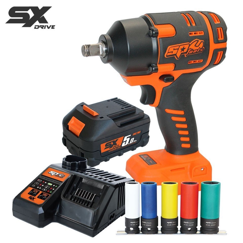 SP83133S | SP TOOLS SX DRIVE 18V 1/2" slagmoersleutel set, Auto diversen, Autogereedschap, Info@sptools.eu, Industrieweg 41, Kampen