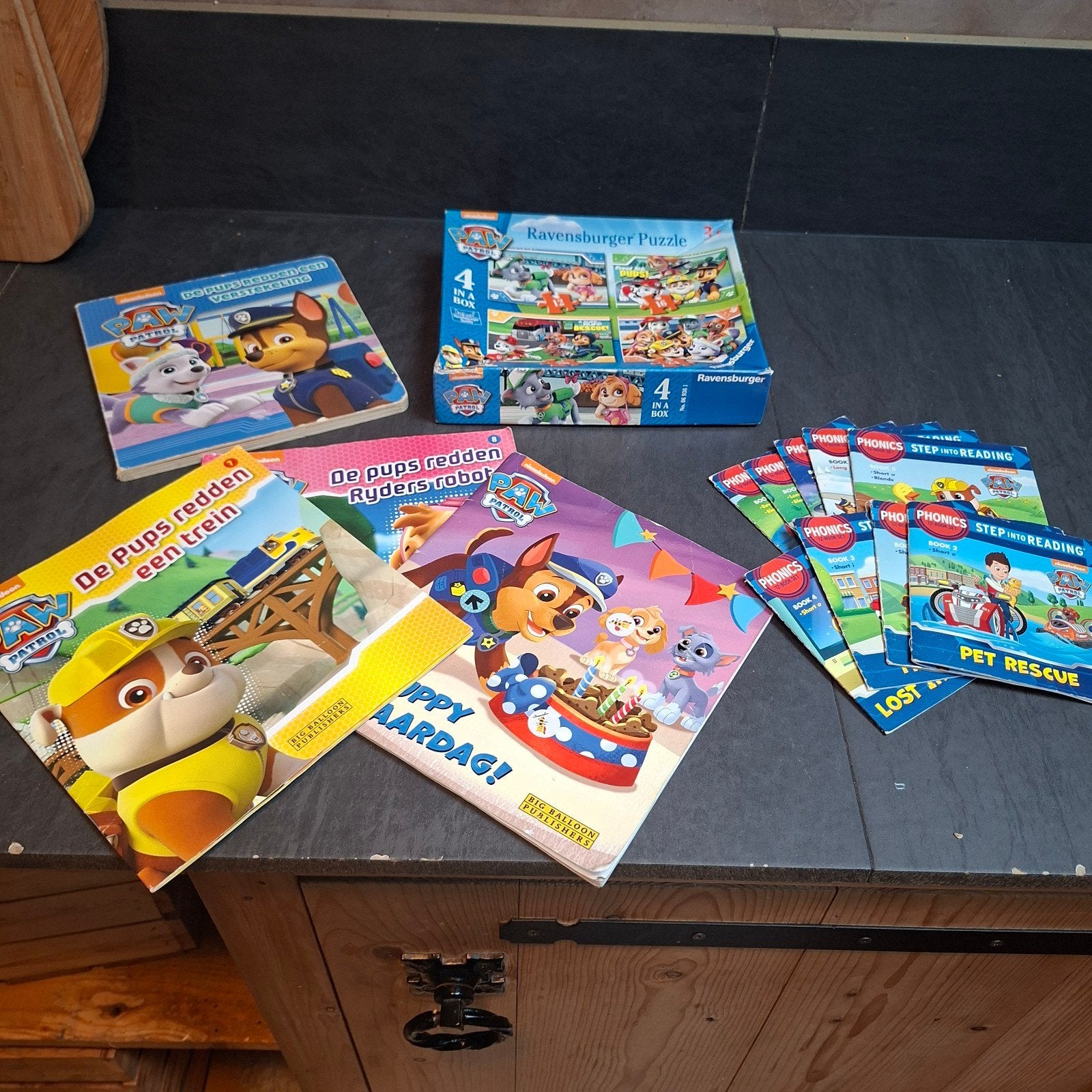 Paw Patrol set: Puzzel, Leesboeken & Engels leren, Ophalen of Verzenden, 10 tot 50 stukjes, Gebruikt, 4 tot 6 jaar