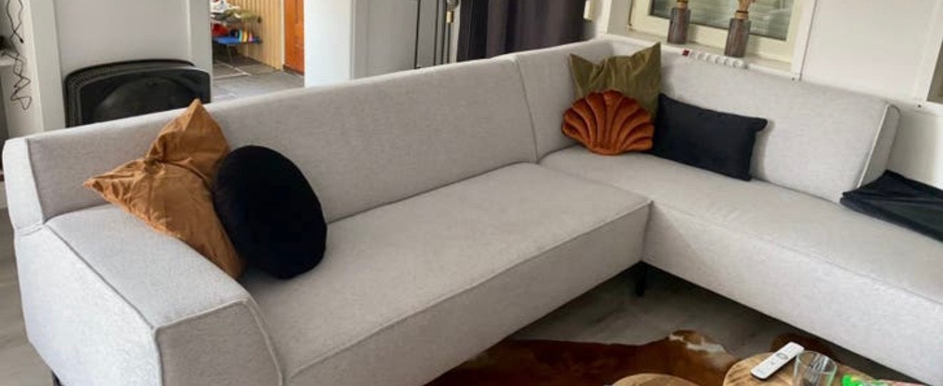 Comfortabele hoekbank Mirano - ashgrey, Ophalen, Zo goed als nieuw, Stof