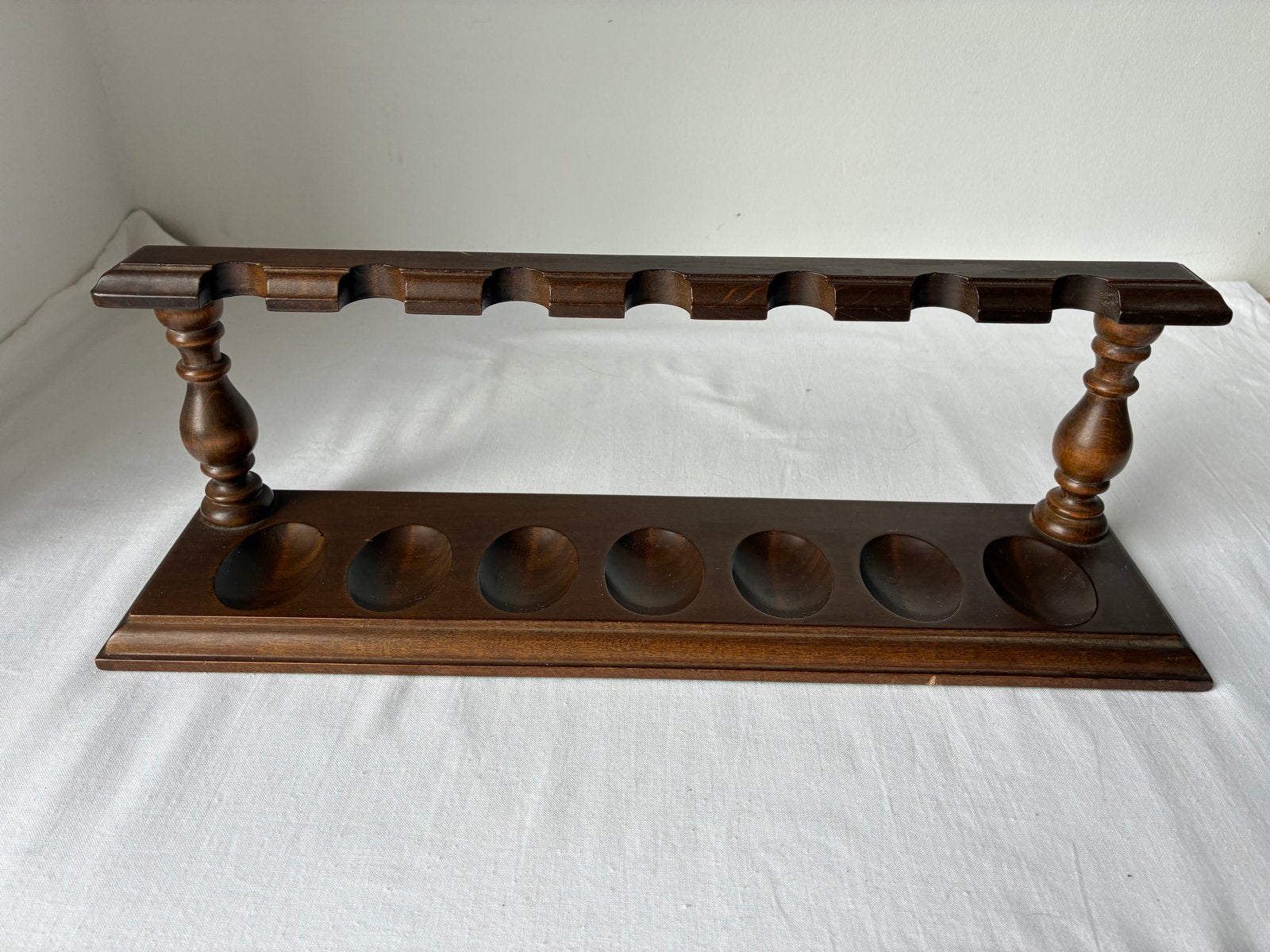 Vintage houten pijpenrek voor 7 pijpen, Verzamelen, Ophalen of Verzenden, Gebruikt